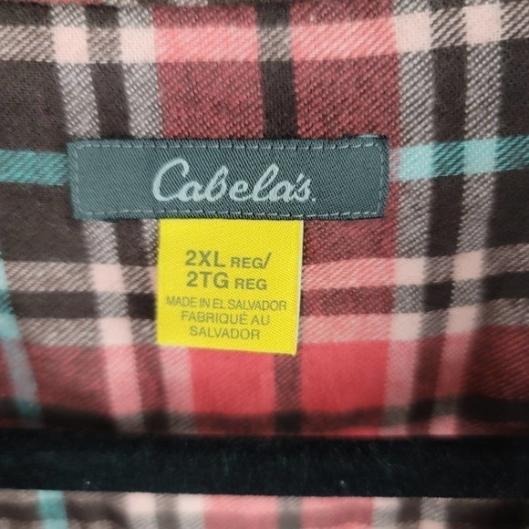 𝅺CABELA'S Plaid Flannel Men's Long Sleeve Shirt Size 2XL NWOT - Picture 3 of 4